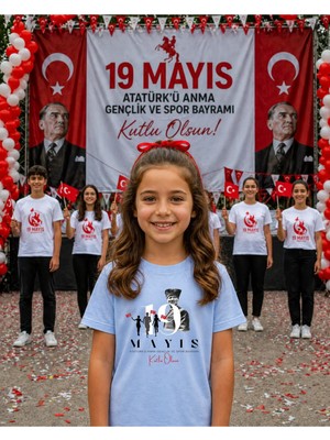 Lorvex 19 Mayıs Atatürk Gençlik Bayramı Tişört %100 Pamuk Oversize Unisex Baskılı Rahat Kalıp