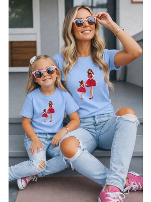 Lorvex Anne Kız Kombin Oversize Tişört Twin T-Shirt %100 Pamuk Rahat Kalıp
