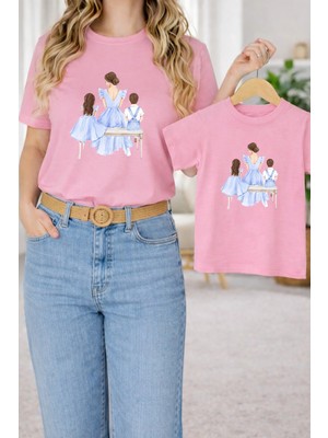 Lorvex Anne Kız Kombin Oversize Tişört Twin T-Shirt %100 Pamuk Rahat Kalıp