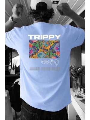 Lorvex T-Shirt Oversize %100 Pamuklu Rahat Kalıp Trıppyy Baskılı Tişört
