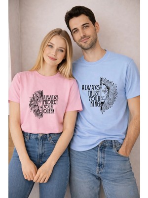 Lorvex 14 Şubat Çift Kombini T-Shirt Valentine’s Day Sevgililer Günü 2’li Unisex Always Yours Baskılı