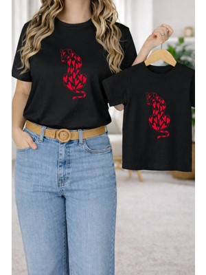 Lorvex Tişört Anne Kız Çocuk Kombin Oversize – Anne & Çocuk Twin Baskılı T-Shirt