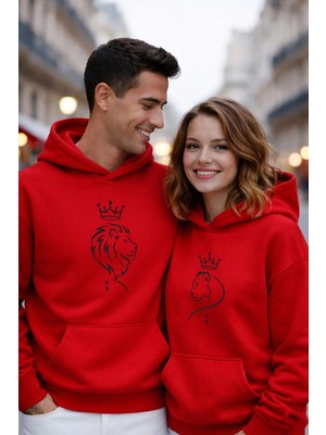 Lorvex 14 Şubat Sevgililer Günü Sweatshirt Çift Kombini (Valentine’s Day) Devlerin Aşkı Baskılı 2'li