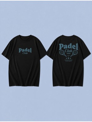 Lorvex Padel Club Tennıs Baskılı %100 Pamuk Oversize Unisex Tişört Rahat Kesim T-Shirt