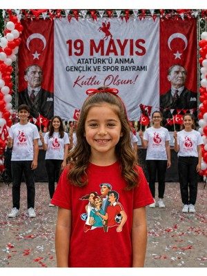 Lorvex 19 Mayıs Atatürk Gençlik Bayramı Tişört %100 Pamuk Oversize Unisex Baskılı Rahat Kalıp
