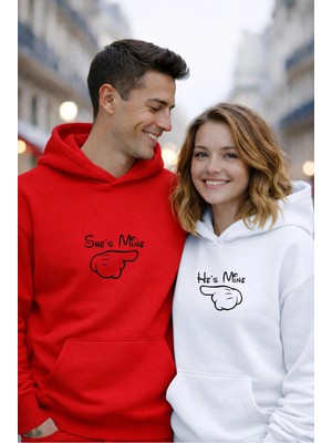 Lorvex Hoodie Valentine’s Day Sevgililer Günü 14 Şubat Mine Baskılı Unisex Çift Kombin 2'li