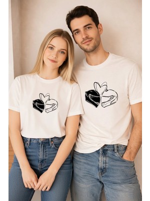 Lorvex Sevgililer Günü (Valentine’s Day) 14 Şubat Çift Kombin T-Shirt 2’li Motorcu Aşkı Baskılı
