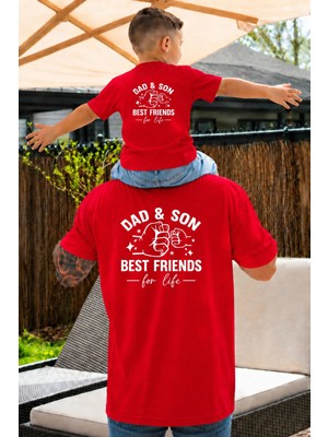Lorvex Baba-Oğul Konsept Oversize Tişört %100 Pamuklu Baskılı T-Shirt Rahat Kalıp
