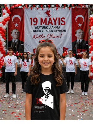 Lorvex 19 Mayıs Atatürk Gençlik Bayramı Tişört %100 Pamuk Oversize Unisex Baskılı Rahat Kalıp