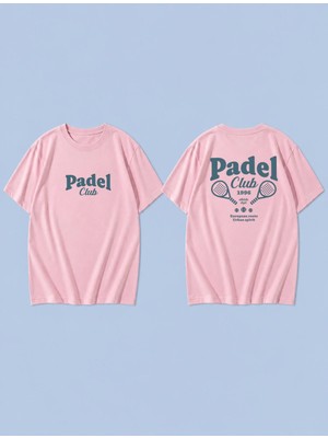 Lorvex Padel Club Tennıs Baskılı %100 Pamuk Oversize Unisex Tişört Rahat Kesim T-Shirt