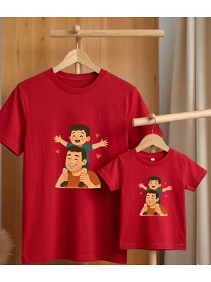 Lorvex Babalar Günü Konsept-Baba Oğul Kombin Tişört Oversize %100 Pamuk T-Shirt (Kombin Için 2’li Sipariş Verilmelidir)