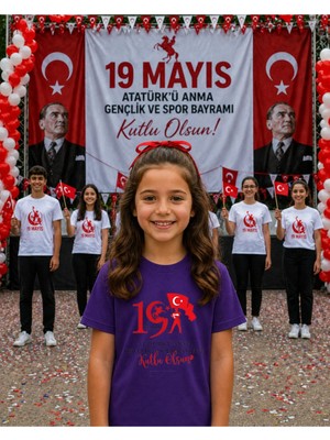 Lorvex 19 Mayıs Atatürk Gençlik Bayramı Tişört %100 Pamuk Oversize Unisex Baskılı Rahat Kalıp