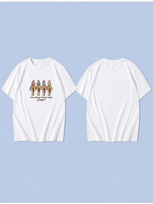 Lorvex Needs More Cowgirl Baskılı %100 Pamuk Oversize Unisex Tişört Rahat Kesim T-Shirt