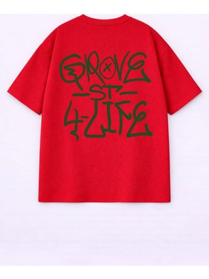 Lorvex T-Shirt Oversize Unısex %100 Pamuklu Rahat Kalıp Baskılı Tişört
