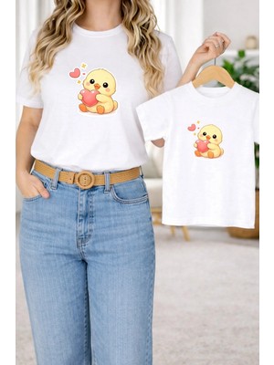 Lorvex Tişört Anne Kız Çocuk Kombin Oversize – Anne & Çocuk Twin Baskılı T-Shirt