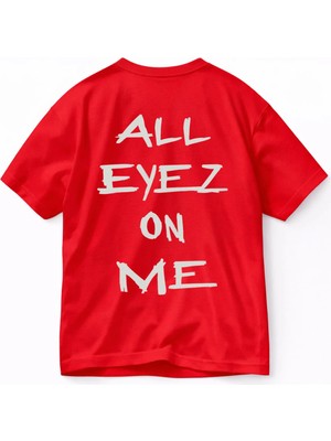 Lorvex Oversize Tişört Rahat Kalıp Eyez On Me Baskılı T-Shirt %100 Pamuklu