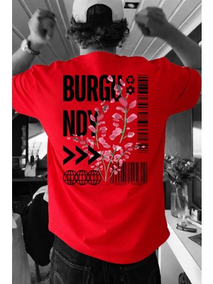 Lorvex T-Shirt Rahat Kalıp %100 Pamuklu Oversize Burgu Baskılı Tişört