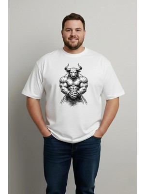 Lorvex Büyük Beden T-Shirt Oversize Pamuklu Rahat Kalıp Baskılı Unisex Tişört