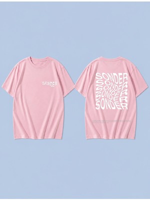 Lorvex Sonder White Baskılı %100 Pamuk Oversize Unisex Tişört Rahat Kesim T-Shirt
