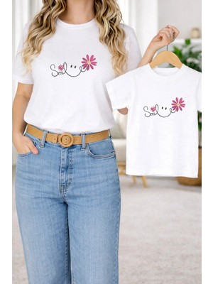 Lorvex Tişört Anne Kız Çocuk Kombin Oversize – Anne & Çocuk Twin Baskılı T-Shirt