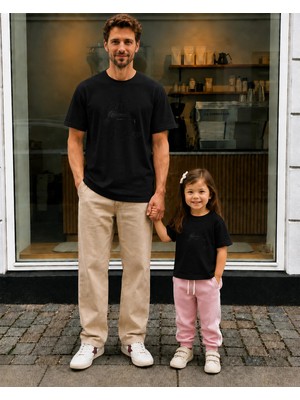 Lorvex Babalar Günü Baba Kız Kombin Tişört Oversize %100 Pamuk Baskılı T-Shirt (Kombin Için 2 Adet Sipariş Verilmelidir)
