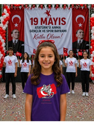 Lorvex 19 Mayıs Atatürk Gençlik Bayramı Tişört %100 Pamuk Oversize Unisex Baskılı Rahat Kalıp