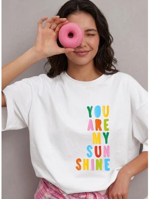 Lorvex T-Shirt Oversize %100 Pamuklu Anneler Günü Özel-You Are My Shine Baskılı Tişört