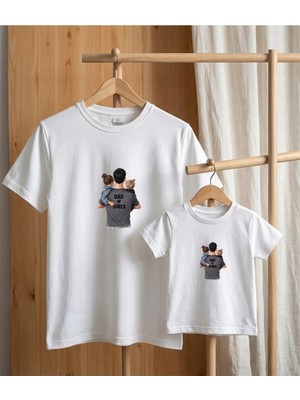 Lorvex Babalar Günü Konsept-Baba Çocuk Kombin Tişört Oversize %100 Pamuk T-Shirt (Kombin Için 2’li Sipariş Verilmelidir)