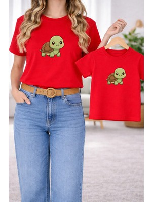Lorvex Tişört Anne Kız Çocuk Kombin Oversize – Anne & Çocuk Twin Baskılı T-Shirt