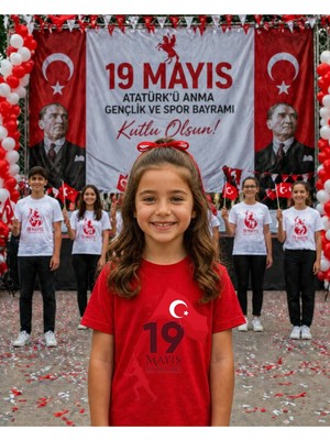 Lorvex 19 Mayıs Atatürk Gençlik Bayramı Tişört %100 Pamuk Oversize Unisex Baskılı Rahat Kalıp
