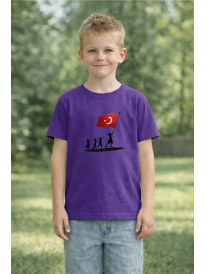Lorvex Çocuk T-Shirt 23 Nisan Egemenlik ve Çocuk Bayramı Tişört Unisex %100 Pamuk Baskılı Rahat Kalıp