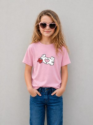 Lorvex Kız Çocuk Tişört %100 Pamuklu Baskılı Rahat Kalıp Yazlık T-Shirt
