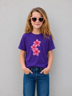 Lorvex Kız Çocuk Tişört %100 Pamuklu Baskılı Rahat Kalıp Yazlık T-Shirt