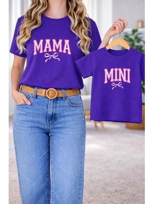 Lorvex Twin T-Shirt Anne Kız Çocuk Kombin Oversize – Anne & Çocuk Tişört Mama-Mini Baskılı