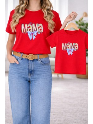 Lorvex T-Shirt Twin Anne Kız Çocuk Kombin Oversize – Anne & Çocuk Tişört Colour Mama Baskılı