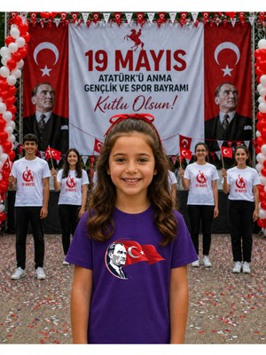 Lorvex 19 Mayıs Atatürk Gençlik Bayramı Tişört %100 Pamuk Oversize Unisex Baskılı Rahat Kalıp