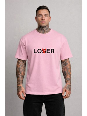 Lorvex Oversize T-Shırt Unısex %100 Pamuklu Rahat Kalıp Lover Baskılı