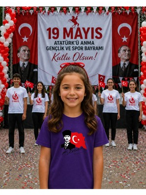 Lorvex 19 Mayıs Atatürk Gençlik Bayramı Tişört %100 Pamuk Oversize Unisex Baskılı Rahat Kalıp