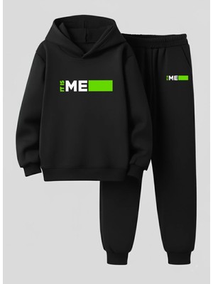 Lorvex Kapüşonlu Sweatshirt-Eşofman Takım Erkek Çocuk It Is Me Baskılı 3 Iplik Şardonlu