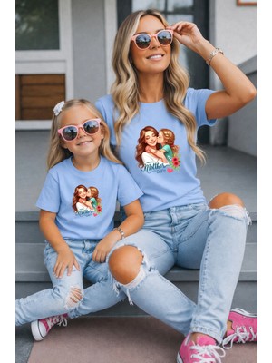 Lorvex Anne Kız Kombin Oversize Tişört Twin T-Shirt %100 Pamuk Rahat Kalıp