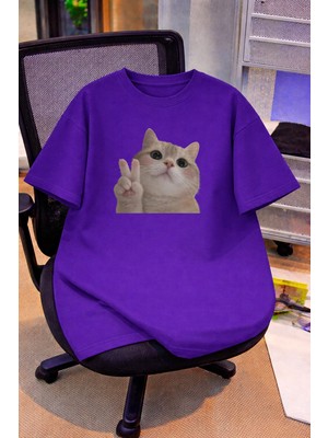 Lorvex Oversize Çocuk Genç Tişört %100 Pamuk Baskılı Rahat Kalıp Günlük Şık T-Shirt