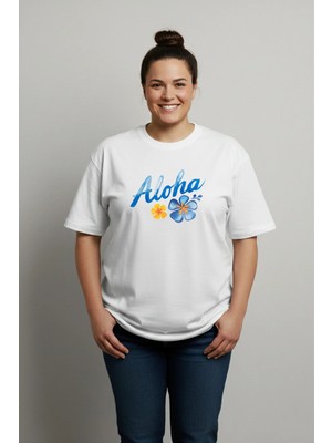 Lorvex Büyük Beden T-Shirt Oversize Pamuklu Rahat Kalıp Baskılı Unisex Tişört