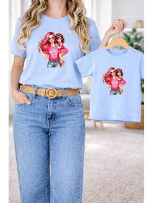 Lorvex Tişört Anne Kız Çocuk Kombin Oversize – Anne & Çocuk Twin Baskılı T-Shirt