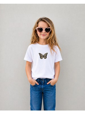 Lorvex Kız Çocuk Tişört %100 Pamuklu Baskılı Rahat Kalıp Yazlık T-Shirt