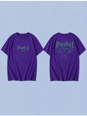 Lorvex Padel Club Tennıs Baskılı %100 Pamuk Oversize Unisex Tişört Rahat Kesim T-Shirt