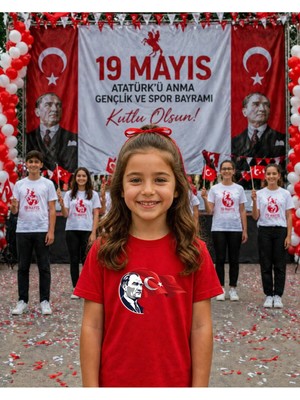 Lorvex 19 Mayıs Atatürk Gençlik Bayramı Tişört %100 Pamuk Oversize Unisex Baskılı Rahat Kalıp