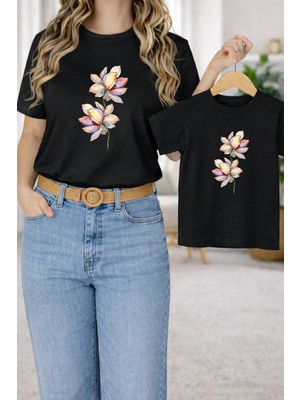 Lorvex Tişört Anne Kız Çocuk Kombin Oversize – Anne & Çocuk Twin Baskılı T-Shirt