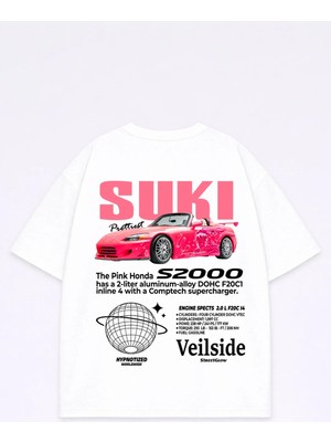 Lorvex T-Shirt Oversize Unısex %100 Pamuklu Rahat Kalıp Sukı Baskılı Tişört