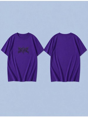 Lorvex Desire Pattern Baskılı %100 Pamuk Oversize Unisex Tişört Rahat Kesim T-Shirt