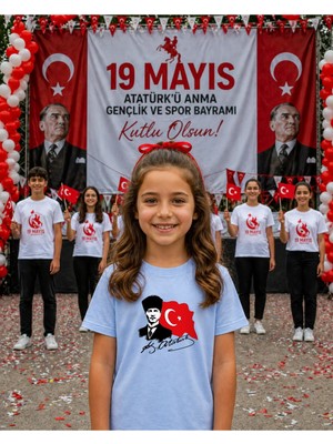 Lorvex 19 Mayıs Atatürk Gençlik Bayramı Tişört %100 Pamuk Oversize Unisex Baskılı Rahat Kalıp